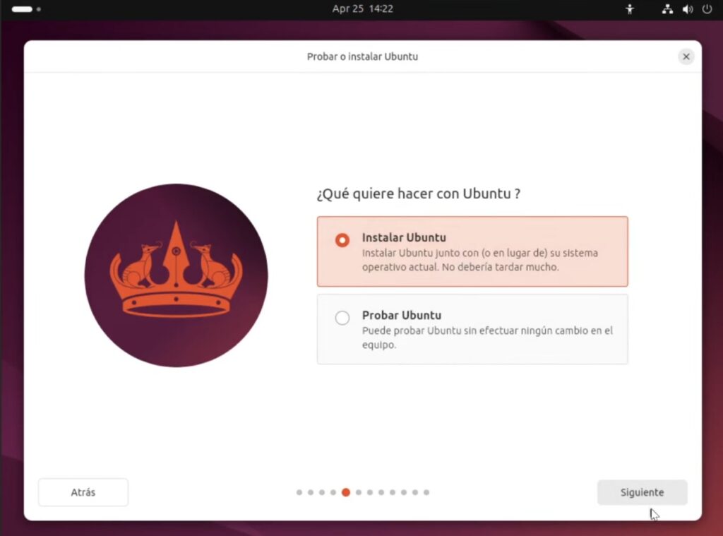 Probar o Instalar Ubuntu